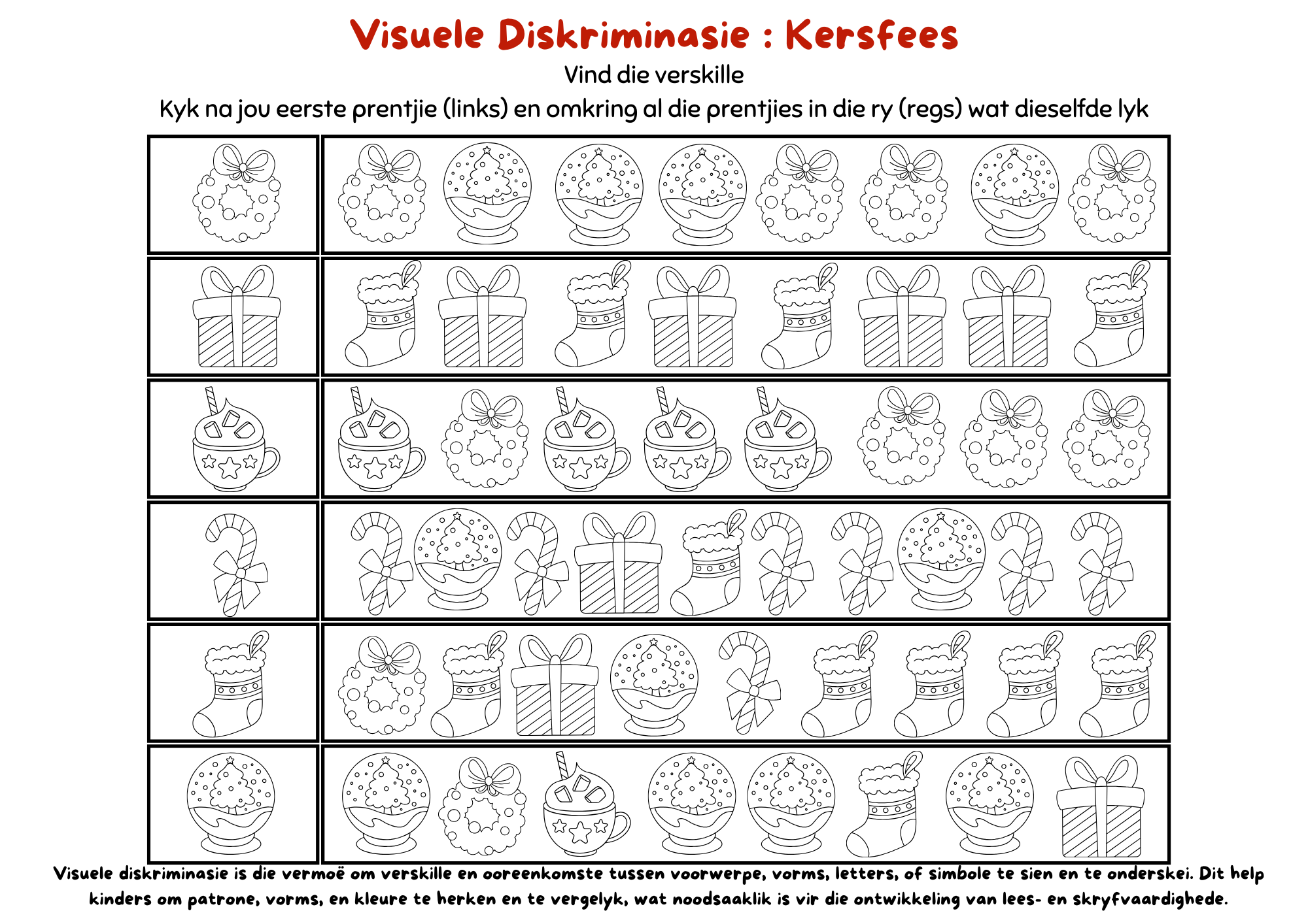 Visuele Diskriminasie Werkvel 1